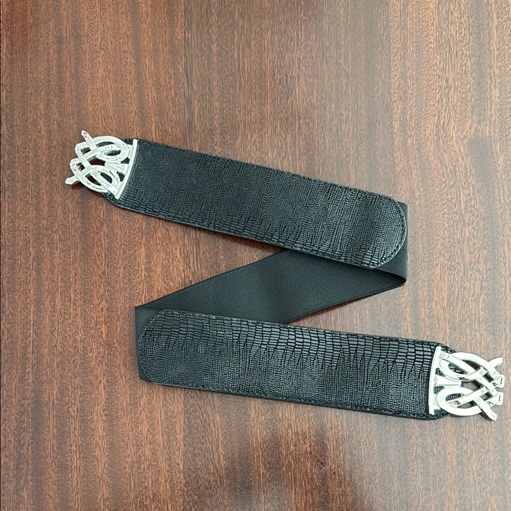White House Black Market Black and Silver Belt
